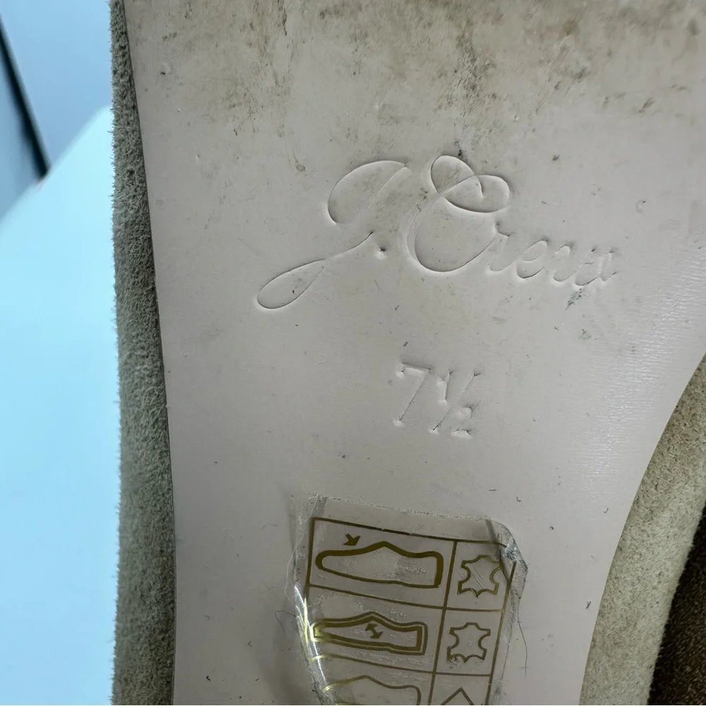 J Crew Mid Heel Pumps Camel Tan Suede Point Toe Womens 7.5